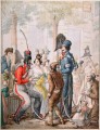 Cosaques a Paris Pendant occupation des troupes alliees en 1814 Georg Emanuel Opiz Karikatur